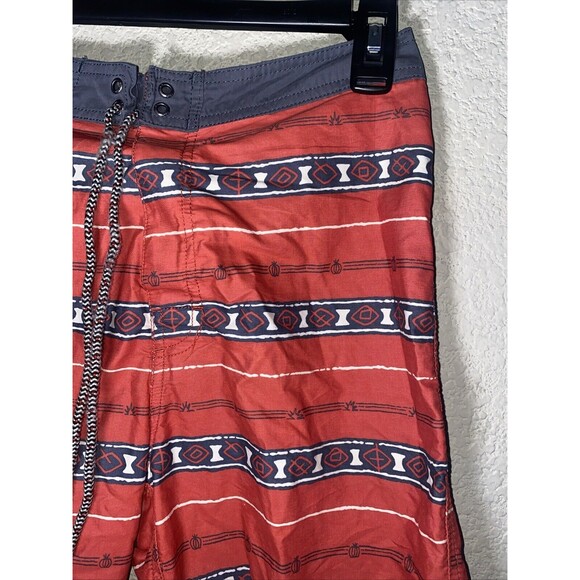 Katin USA Red Stripe Surf Swim Board Shorts Unlined Trunks Western Men 30 - Picture 3 of 9